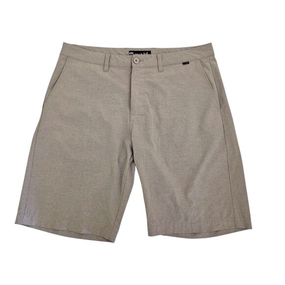 Travis Mathew Beck Shorts Mens 36 Beige Golf Chino Stretch Performance Outdoor - Picture 1 of 9